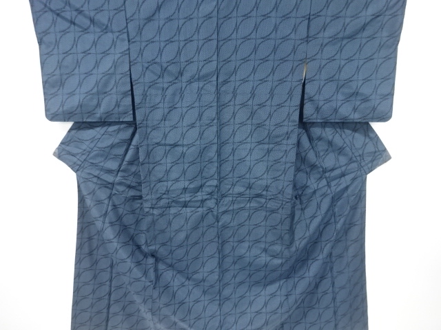 JAPANESE KIMONO / ANTIQUE KIMONO / SILK / TOKAMACHI TSUMUGI / WOVEN GRID